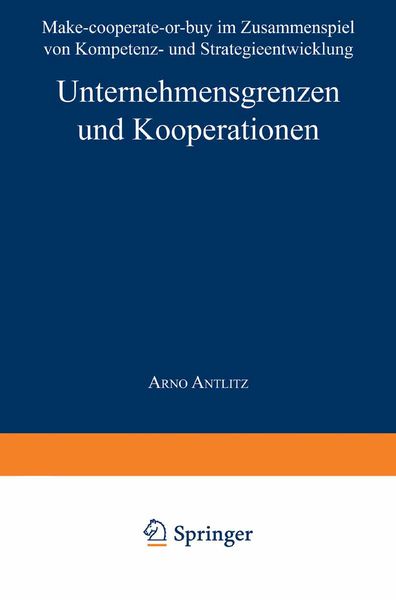 Produktbild: Unternehmensgrenzen und Kooperationen