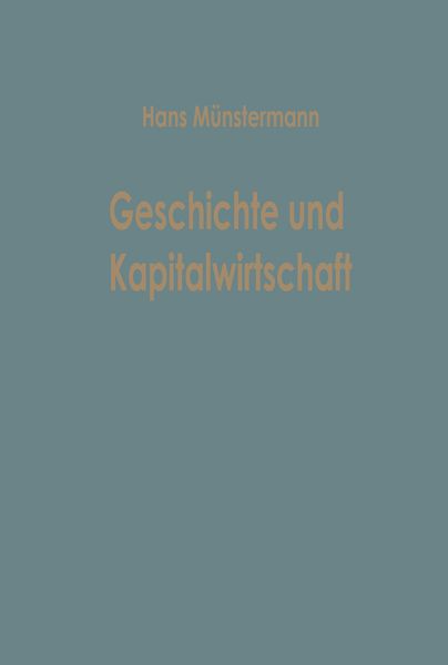 Produktbild: Geschichte und Kapitalwirtschaft