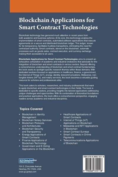 Produktbild: Blockchain Applications for Smart Contract Technologies