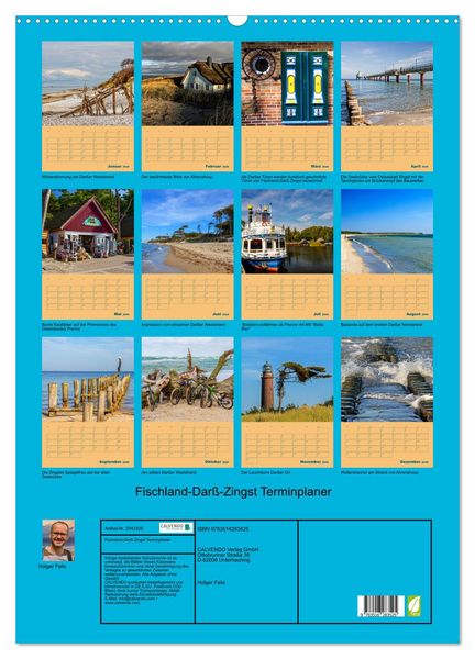 Produktbild: Fischland-Dar&szlig;-Zingst Terminplaner (Wandkalender 2026 DIN A2 hoch), CALVENDO Monatskalender