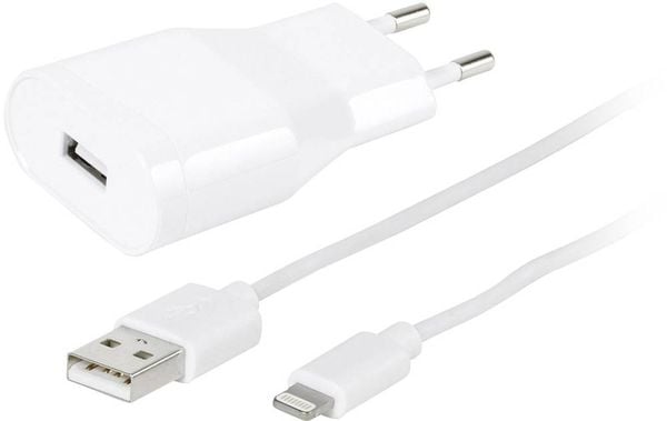 Vivanco USB-Ladekabel USB 2.0 USB-A Stecker, Apple Lightning Stecker 1.20 m Weiß beidseitig verwendbarer Stecker 60018