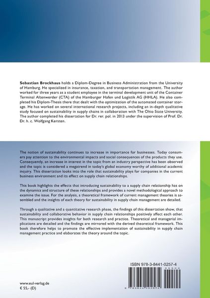 Produktbild: Analyzing the Effect of Sustainability on Supply Chain Relationships