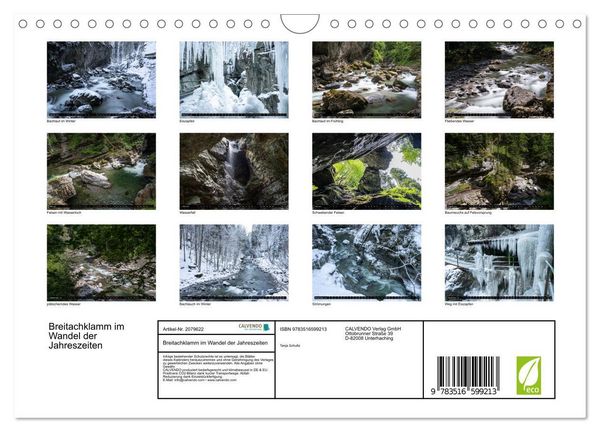 Produktbild: Breitachklamm im Wandel der Jahreszeiten (Wandkalender 2026 DIN A4 quer), CALVENDO Monatskalender
