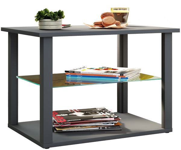 Produktbild: Holz Sofatisch Couchtisch Glas Tisch Wanilo M
