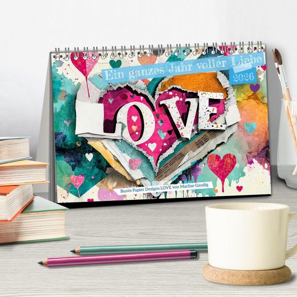 Produktbild: Ein ganzes Jahr voller Liebe (Tischkalender 2026 DIN A5 quer), CALVENDO Monatskalender