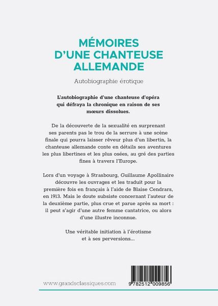 Produktbild: M&eacute;moires d'une chanteuse allemande