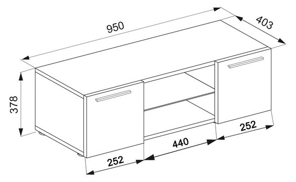 Produktbild: Holz TV Lowboard M&ouml;bel Fernsehschrank Lowina