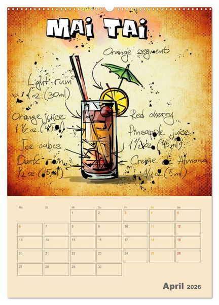 Produktbild: Coole Cocktails (hochwertiger Premium Wandkalender 2026 DIN A2 hoch), Kunstdruck in Hochglanz