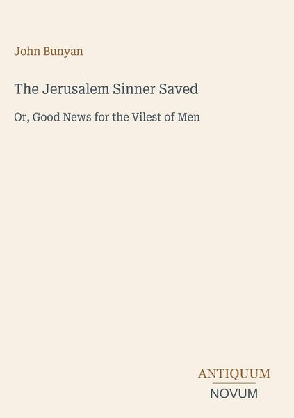 Produktbild: The Jerusalem Sinner Saved
