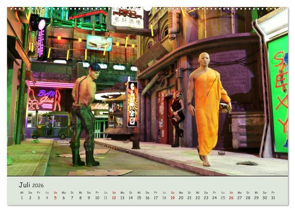 Produktbild: Science Fiction Cyberpunk (hochwertiger Premium Wandkalender 2026 DIN A2 quer), Kunstdruck in Hochglanz