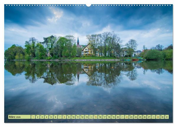 Produktbild: Gr&uuml;nes Halle/Saale - Meine wilde H&auml;ndelstadt (hochwertiger Premium Wandkalender 2026 DIN A2 quer), Kunstdruck in Hochglanz