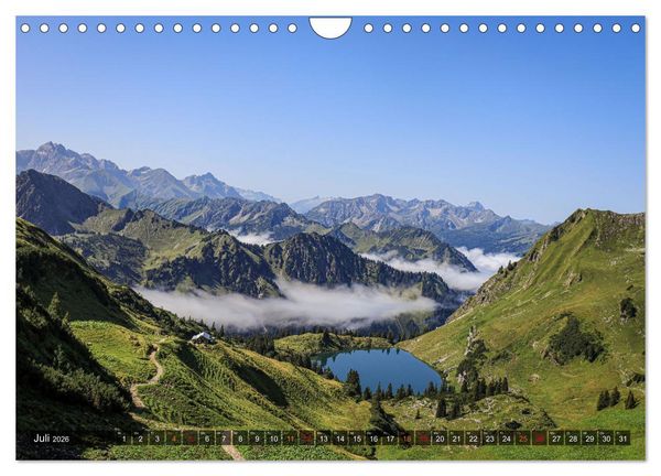 Produktbild: Naturparadies Allg&auml;u - Von Oberstdorf bis F&uuml;ssen (Wandkalender 2026 DIN A4 quer), CALVENDO Monatskalender