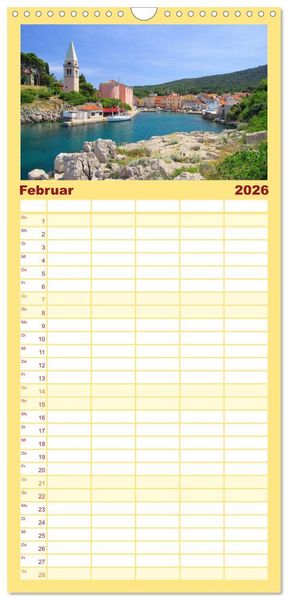 Produktbild: Familienplaner 2026 - Kroatien mit 5 Spalten (Wandkalender, 21 x 45 cm) CALVENDO