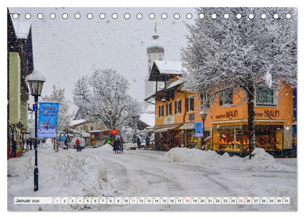 Produktbild: Garmisch-Partenkirchen - Zentrum des Werdenfelser Landes (Tischkalender 2026 DIN A5 quer), CALVENDO Monatskalender