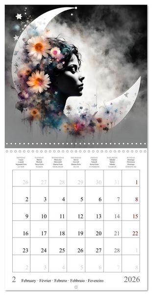 Produktbild: Silhouettes myst&eacute;rieuses (Calendrier mural carr&eacute; 2026 30x30 cm) Calendrier double avec une page pour vos prises de notes