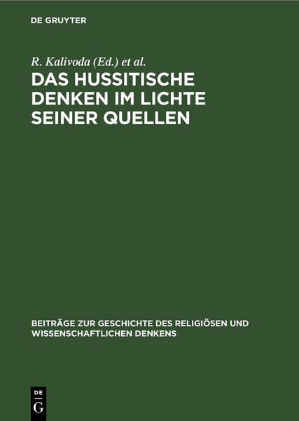 Produktbild: Das hussitische Denken im Lichte seiner Quellen