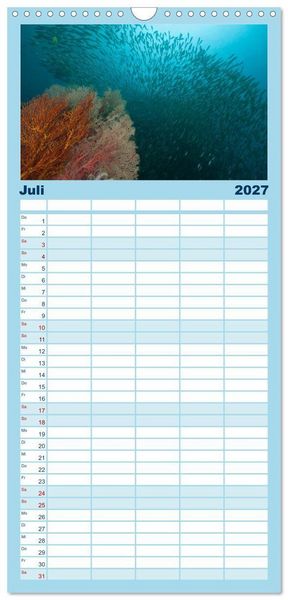 Produktbild: Familienplaner 2027 - Tauchen, Fische und Meer mit 5 Spalten (Wandkalender, 21 x 45 cm) CALVENDO