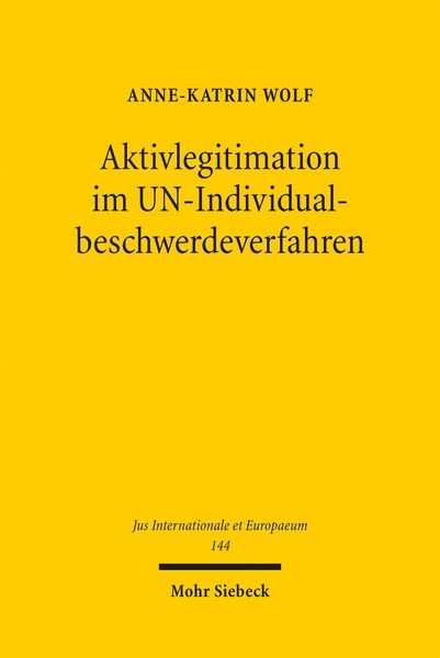 Produktbild: Aktivlegitimation im UN-Individualbeschwerdeverfahren
