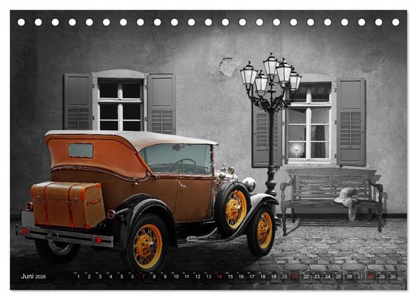 Produktbild: Oldtimer auf Reisen (Tischkalender 2026 DIN A5 quer), CALVENDO Monatskalender