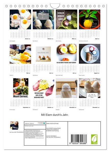 Produktbild: Mit Eiern durch's Jahr. (Wandkalender 2026 DIN A4 hoch), CALVENDO Monatskalender
