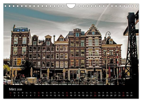 Produktbild: psychadelic Amsterdam - Stadtansichten zwischen Tag und Traum (Wandkalender 2026 DIN A4 quer), CALVENDO Monatskalender