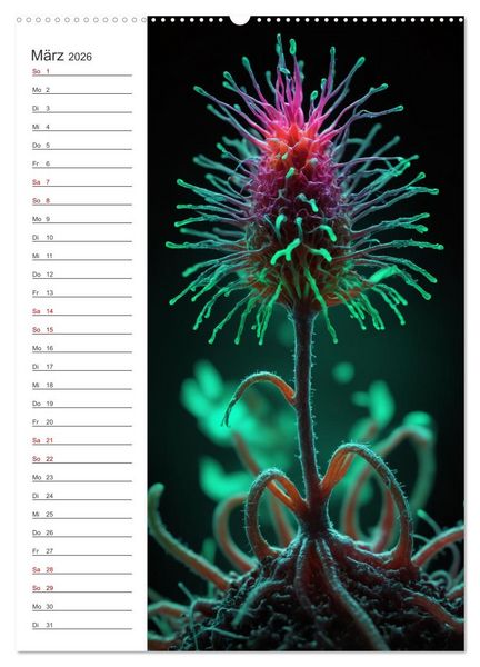 Produktbild: Leuchtende Mikroflora (hochwertiger Premium Wandkalender 2026 DIN A2 hoch), Kunstdruck in Hochglanz