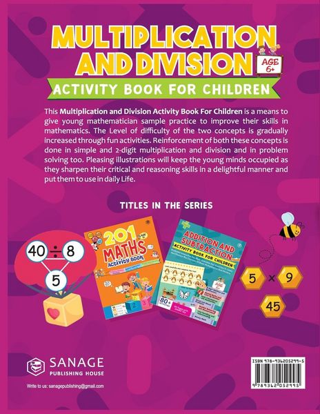 Produktbild: Multiplication and Division Activity Book For Children - 80+ Activities Inside [Paperback]