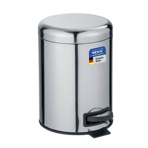 Produktbild: Kosmetik Treteimer Mod. Leman Edelstahl Gl&auml;nzend 5L, mit herausnehmbarem Einsatz