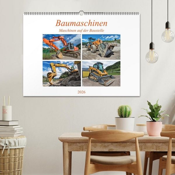 Produktbild: Baumaschinen - Maschinen auf der Baustelle (Wandkalender 2026 DIN A2 quer), CALVENDO Monatskalender