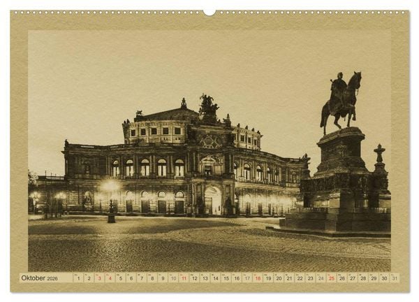Produktbild: Dresden - Ein Kalender im Zeitungsstil (Wandkalender 2026 DIN A2 quer), CALVENDO Monatskalender