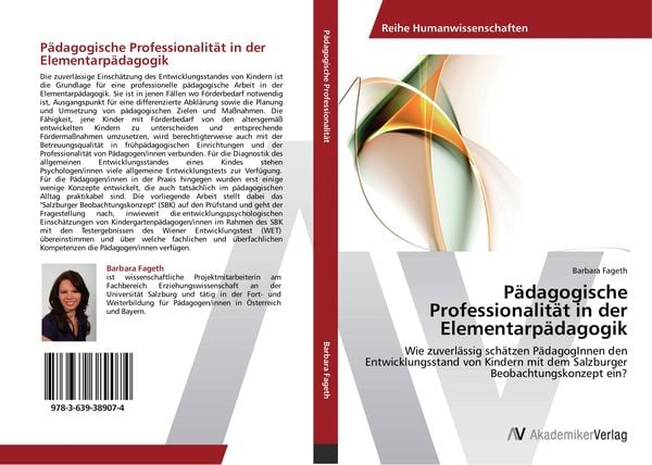 Pädagogische Professionalität in der Elementarpädagogik, Taschenbuch von Barbara Fageth, AV Akademikerverlag, 9783639389074