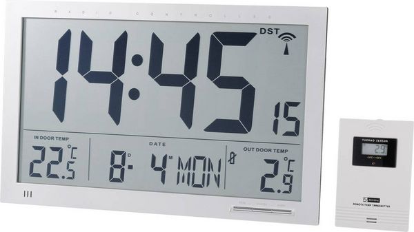 Produktbild: Eurochron EFWU Jumbo 102 Funk Wanduhr 37mm x 23mm x 3mm Silber