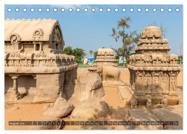 Produktbild: Indien - Mahabalipuram (Tischkalender 2026 DIN A5 quer), CALVENDO Monatskalender