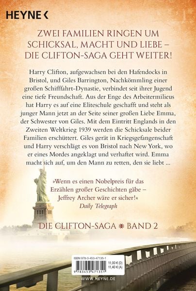 Produktbild: Das Verm&auml;chtnis des Vaters / Clifton-Saga Band 2