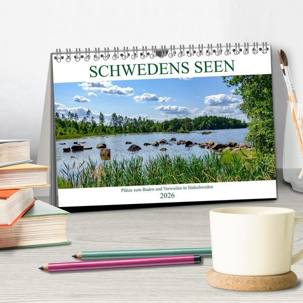Produktbild: Schwedens Seen (Tischkalender 2026 DIN A5 quer), CALVENDO Monatskalender