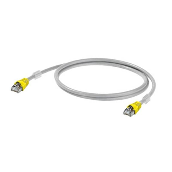 Weidmüller RJ45 (gekreuzt) Netzwerk Anschlusskabel CAT 6a S/FTP 0.30 m Grau UL-zertifiziert, Flammwidrig, mit Rastnasens