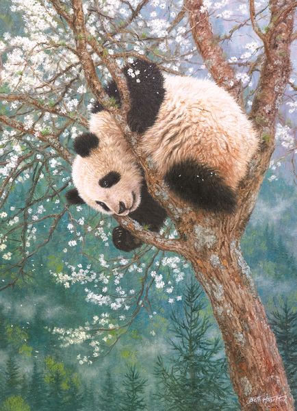 Produktbild: COBBLE HILL PUZZLES - Gl&uuml;cklicher Panda 1000 Teile