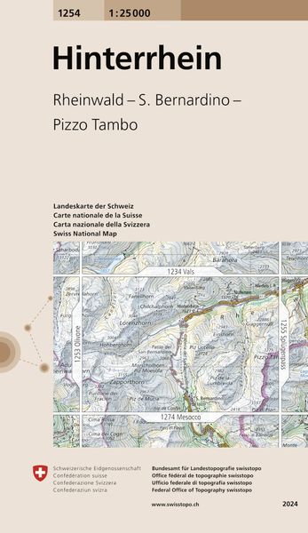 Produktbild: Swisstopo 1 : 25 000 Hinterrhein