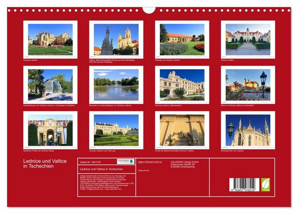 Produktbild: Lednice und Valtice in Tschechien (Wandkalender 2026 DIN A3 quer), CALVENDO Monatskalender