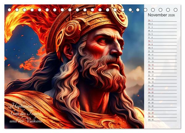Produktbild: Die Unsterblichen - Griechische KI-G&ouml;ttinnen und KI-G&ouml;tter (Tischkalender 2026 DIN A5 quer), CALVENDO Monatskalender