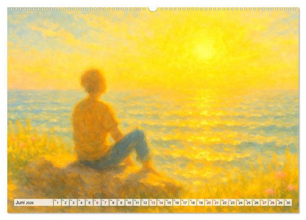 Produktbild: Ruhe finden - Der Anti-Stress-Kalender - Ein Jahr voller W&auml;rme und Achtsamkeit (Wandkalender 2026 DIN A2 quer), CALVENDO Monatskalender