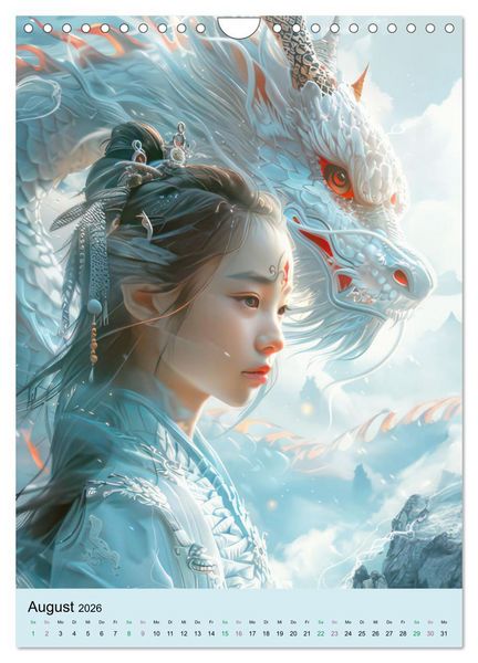 Produktbild: Mein zauberhafter Drache &ndash; KI-Illustrationen (Wandkalender 2026 DIN A4 hoch), CALVENDO Monatskalender