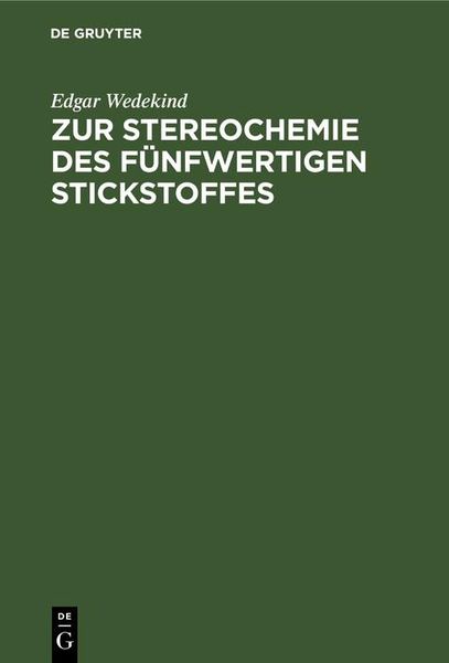 Produktbild: Zur Stereochemie des f&uuml;nfwertigen Stickstoffes