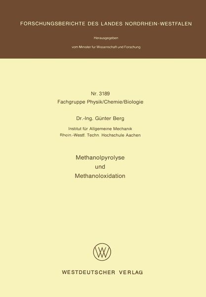 Produktbild: Methanolpyrolyse und Methanoloxidation