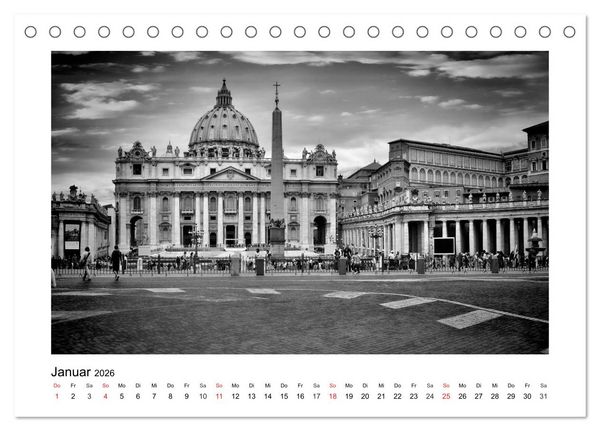 Produktbild: ROM Monochrom (Tischkalender 2026 DIN A5 quer), CALVENDO Monatskalender