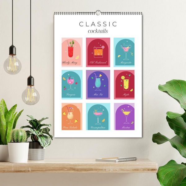 Produktbild: Classic Cocktails (Wall Calendar 2026 DIN A2 portrait), CALVENDO 12 Month Wall Calendar