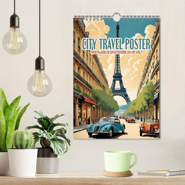 Produktbild: City Travel Poster - nostalgische St&auml;dtereise um die Welt (Wandkalender 2026 DIN A4 hoch), CALVENDO Monatskalender