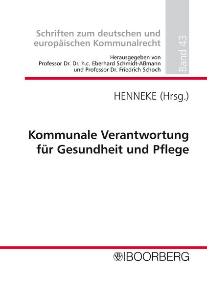 Produktbild: Kommunale Verantwortung f&uuml;r Gesundheit und Pflege