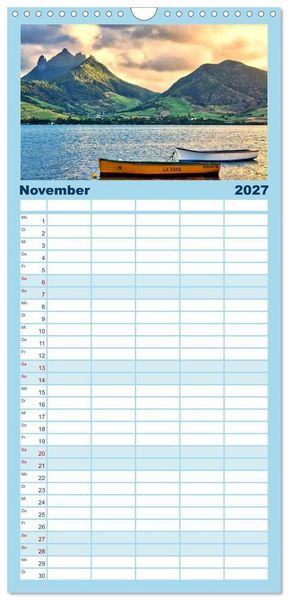 Produktbild: Familienplaner 2027 - Mauritius - Perle im Indischen Ozean mit 5 Spalten (Wandkalender, 21 x 45 cm) CALVENDO