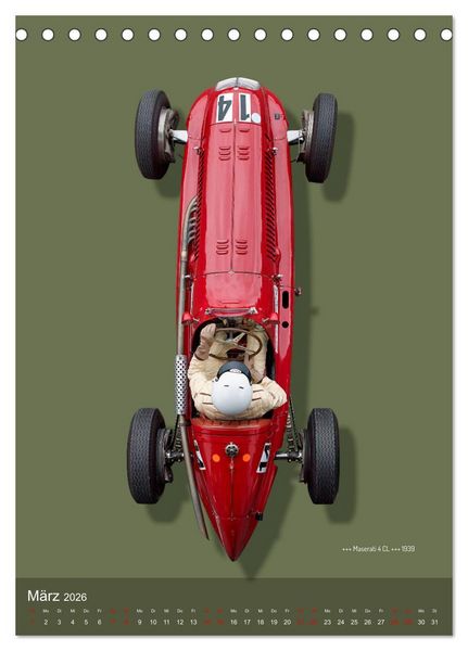 Produktbild: Legenden des Rennsports, Historic Grand Prix Cars 1925-1960 (Tischkalender 2026 DIN A5 hoch), CALVENDO Monatskalender